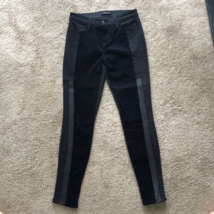 J Brand jeans w/ velvet & leather detail on front